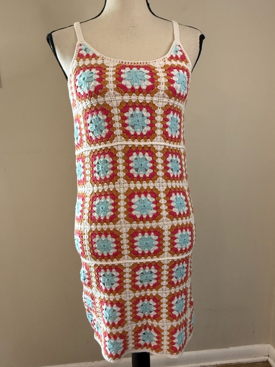 Willow & Wind Dresses & Skirts - Willow & Wind boho crochet midi sundress blue tan red white SZ XS